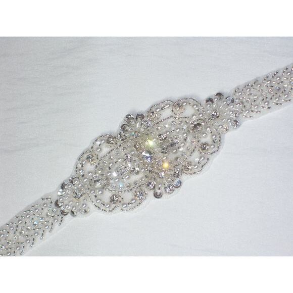 Rhinestone Skinny Bridal Belt 28"  Party Wedding Bridal Prom Formal Dress Gown - Picture 1 of 6